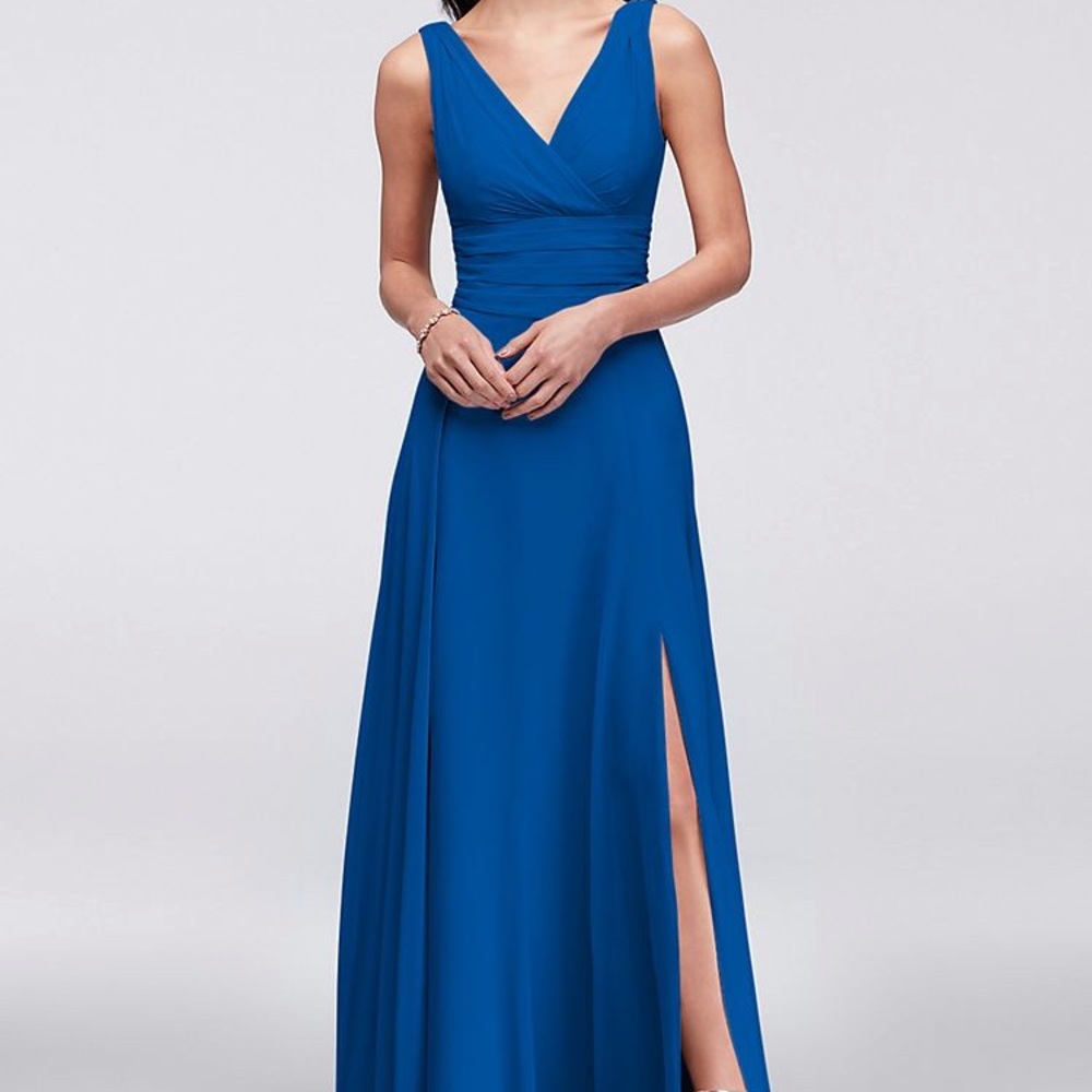 Horizon Blue David’s Bridal bridesmaid dress